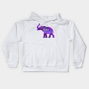 Elephant Spirit Animal Galaxy Silhouette Positive Affirmation Reminder Kids Hoodie